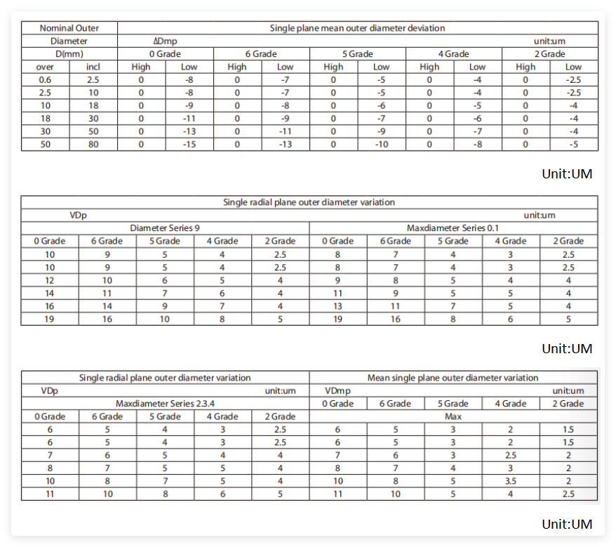 BMZ bearing tolerance 4